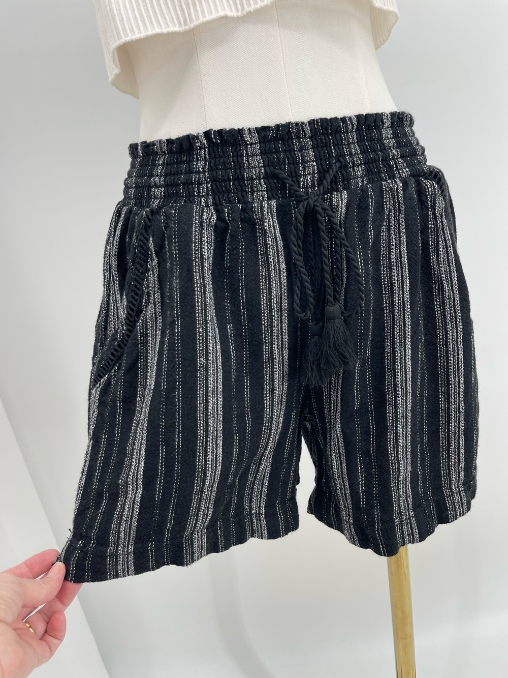 Linen Blend Beach Shorts Coastal Boho Chic Surfer Nautical Resortwear Beachcore